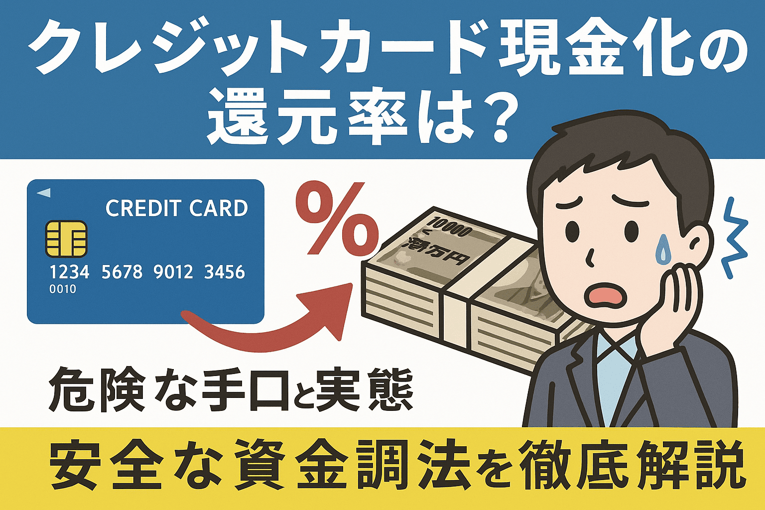 クレジットカード現金化の還元率は？危険な手口と実態、安全な資金調達法を徹底解説