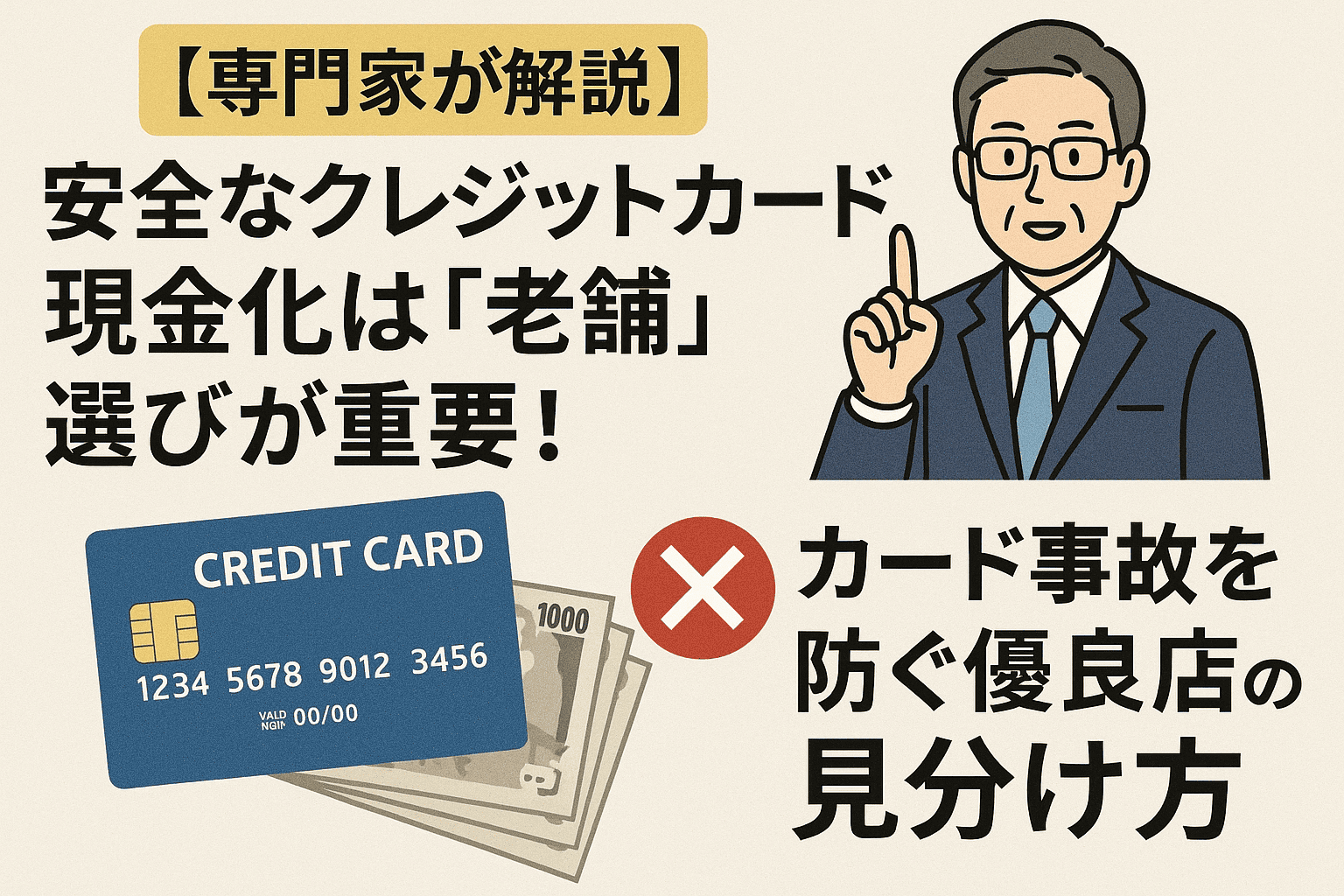 【専門家が解説】安全なクレジットカード現金化は「老舗」選びが重要！カード事故を防ぐ優良店の見分け方